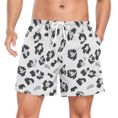 Bañador para hombre de leopardo gris ideal para vacaciones de verano y tardes de piscina
