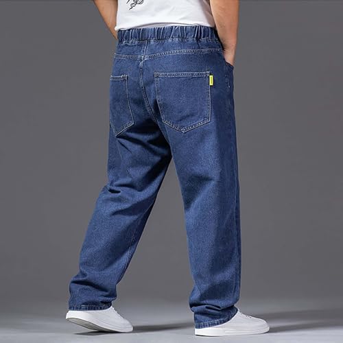 Mens Jeans Plus Size Denim Pants Loose Fit Pants Trousers Comfy Straight Leg Pants Drawstring Jean Pants Sweatpants3