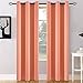 Yakamok Blackout Curtains,Thermal Insulated Blackout Window Curtains with 2 Tie Backs Included（42 Inch Wide by 84 Inch Long, Coral,2 Panels）