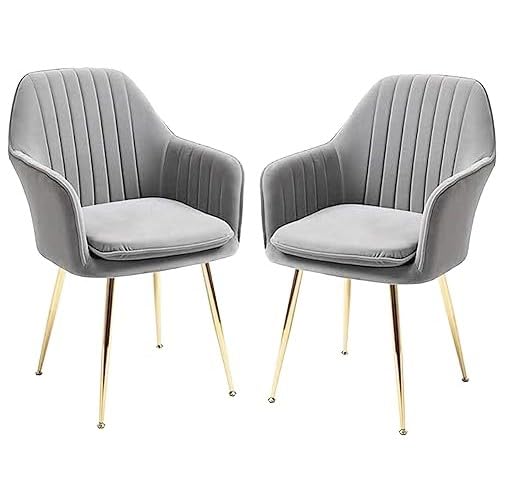 Magic Furniture Set of 2 Velvet Dining Chairs, Cushion Seat Chair...