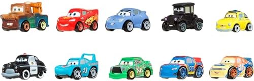 Mattel Disney Pixar Cars Toy Vehicles 10-Pack, Set of 10 Mini Racers of Favorite Characters from The First Cars Movie (Styles May Vary)