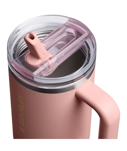 Image of STANLEY Quencher ProTour Flip Straw Tumbler with Leakproof Lid 40 oz | Built-In Straw & Handle | Cupholder Compatible for Travel | Insulated Stainless Steel Cup | BPA-Free | Peach Rose