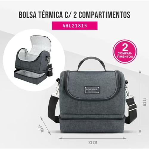 BOLSA TERMICA C/ 2 COMP [CONCEPT MAIS] cor:preto