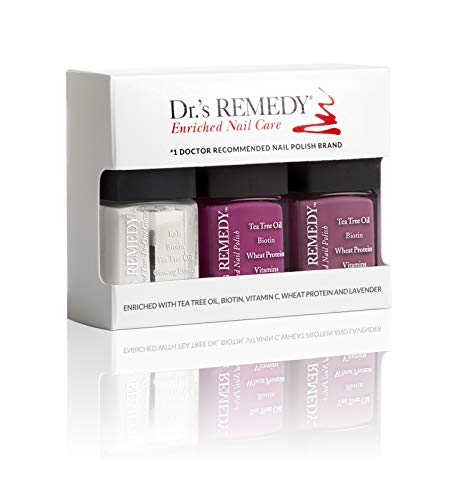 Dr. s Remedy All Natural Vegan Nail Polish Brilliant Berry Organic Non-Toxic 3 Piece Quick Dry Long Lasting - Total Two-in-one Glaze Brave Berry Mindful Mulberry