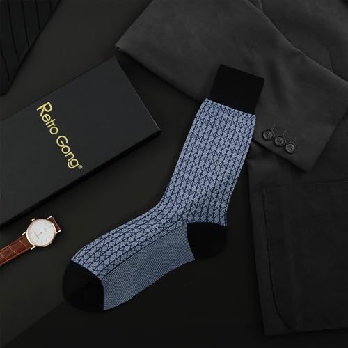Retro Gong Men's Dress Socks Premium Mercerized Cotton Business Formal Sock, Gift for Entrepreneurs Admin Professionals Day2