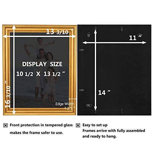 Lavie Home 11X14 Picture Frames (1 Pack, Gold) Photo Frame Set With Tempered Glass For Wall Mount Display #TOP3