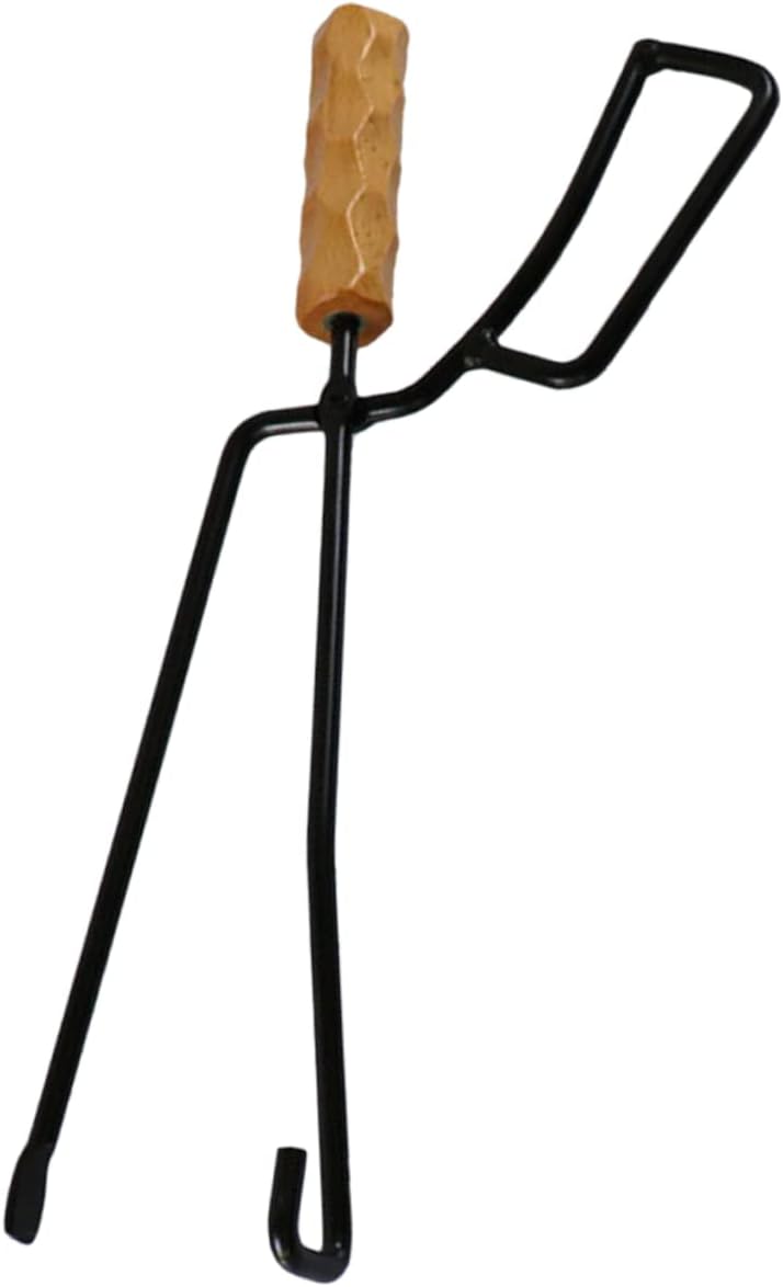 Toyvian Camping Tongs Handle Fire Pit Grilling Tool for Bbq and Firewood for Camping and Outdoor Cooking