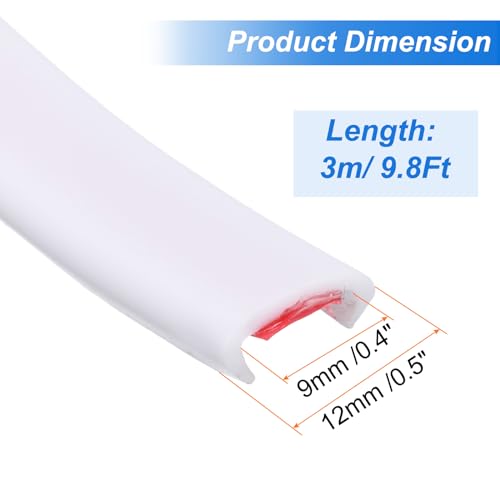 Image of uxcell U-Shape Edge Banding, 9.8ft x 9mm TPE Self-Adhesive Veneer Edging, Plywood Edge Trim Flexible Furniture Edge Protector for Countertop Cabinet Shelf Repair Restoration (White)