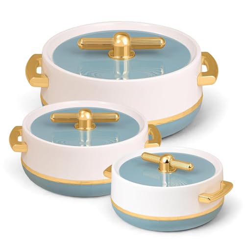 Casserole P.U. Insulation Inner Stainlessteel Casserole Chapati, Roti, Biryani Keeps Food hot & Fresh Serve & Store Daily Use Kitchen Item Set of 3 (1700ml, 1200ml, 600ml) (Sky Blue)   Casserole P.U. Insulation Inner Stainlessteel Casserole Chapati, Roti, Biryani Keeps Food hot & Fresh Serve & Store Daily Use Kitchen Item Set of 3 (1700ml, 1200ml, 600ml) (Sky Blue)