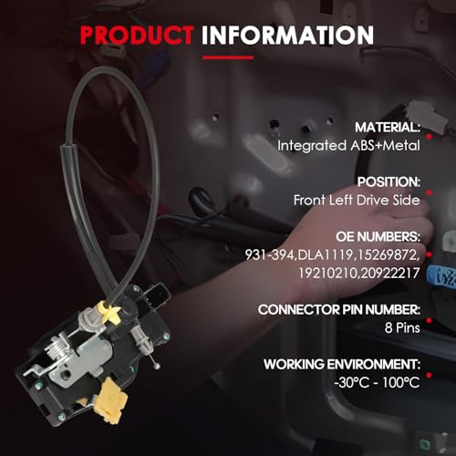 Image of CCIYU Door Lock Actuator Front Left Side Compatible for Cadillac CTS 2008 09 10 11 12 13 2014 Power Door Lock Actuators Front Drive Replaces 931-394 DLA1119