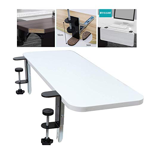 YYQ SHOP Beige/Noir Plateau de Clavier Multifonctionnel Rangement Support Ergonomique pour Clavier Extension de Bureau Pliable Soutenir Le coude avec Pince en C 50/65/75x25cm Cover