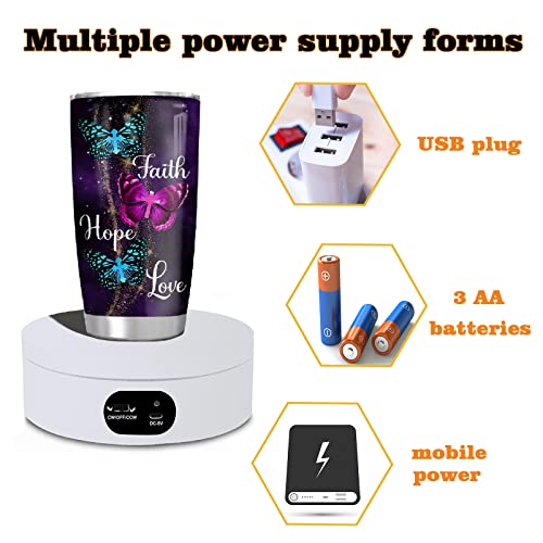 Wearkotac Turntable Display Stand, 4.72Inch 360 Degree Motorized Rotating Display Stand For Photography Products Shows, 3D Models,Turner Cup, Black Tumbler Making Supplies Spinner #TOP1