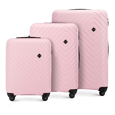 WITTCHEN Cube Line Light Pink Luggage Set Cover