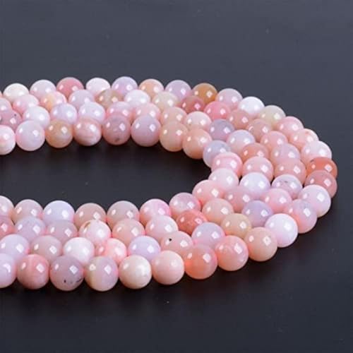 Peruvian Pink Opal 6mm perles de qualité supérieure en pierre fine véritable - 2