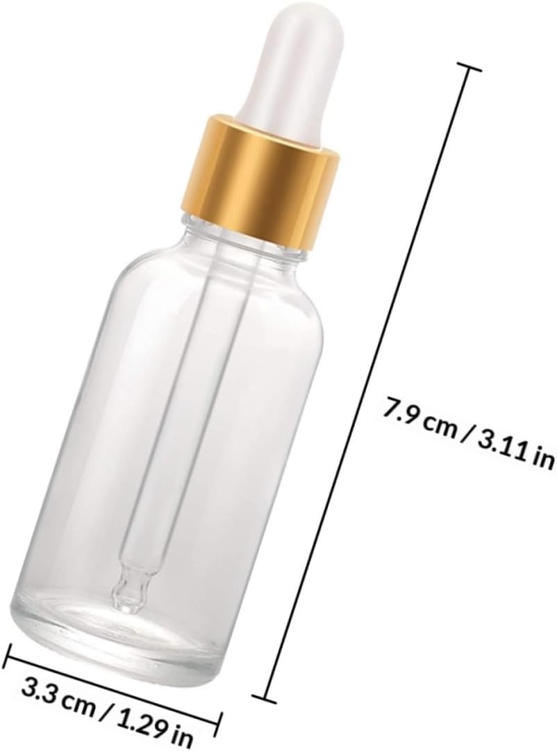 24Pcs Clear Glass Essential Oil Dropper Bottles with Funnels Refillable Empty Dispenser for DIY Perfumes Colognes and Cosmetics