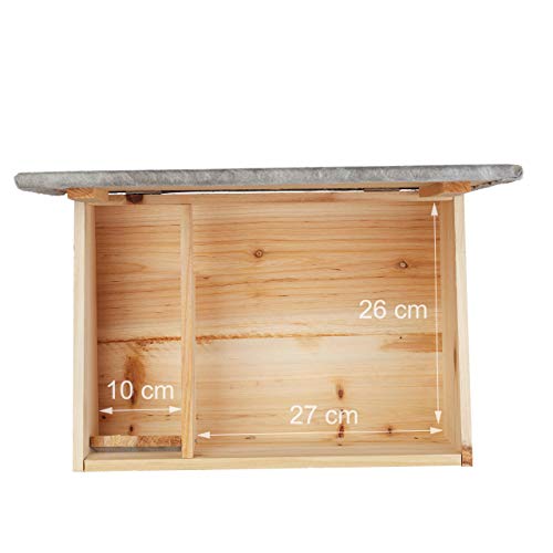 Relaxdays Igelhaus, Bausatz, Igelbau mit Boden, Rattenklappe & Labyrintheingang, Holz, HxBxT: 21 x 46 x 34 cm, natur