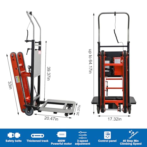 Carretilla eléctrica escalera 441 lbs capacidad 400W miniatura 4