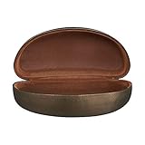 Extra Large Sunglasses Hard Case, Unisex Durable Protective Holder for Oversized Glasses, Prescription Eyeglasses & All Eyewear, By OptiPlix (SATIN BROWN)