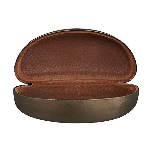 Sunglass Case Hard Shell | Large Eye Glasses Case For Men And Women | Protective Holder for Eyewear | Fits Most Eyeglasses | Satin Brown