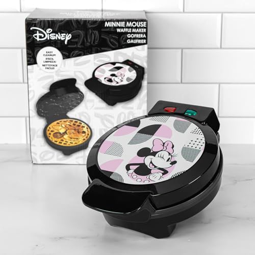 Image of Uncanny Brands Disney Minnie Mouse Waffle Maker - Non-Stick Round Waffle Iron - Easy to Use and Clean