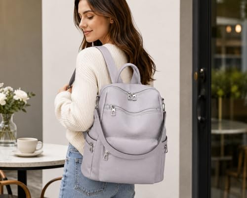 Image of Leather Backpack for Women | Large Capacity | College and Office use | PU Leather | shoulder bag for Ladies,