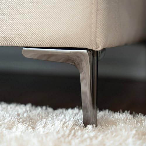 Home Deluxe Ecksofa Torino - Farbe: Beige, Ausführung: Links - 344 x 74 x 178 cm I Samtsofa, Sofa, Wohnlandschaft – Bild 7