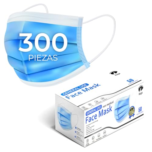 Raganet, 300 Cubrebocas Tricapa Termosellados Color Azul Calidad Premiun (300 PACK)