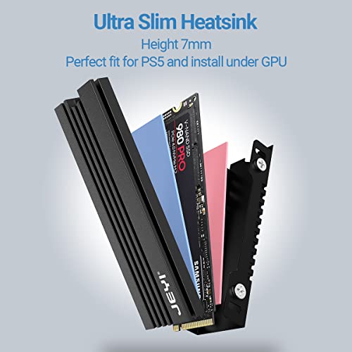 Jeyi M.2 Heatsink For Ps5 / Matx/Miniatx, Ultra Slim 7Mm Height Low Profile Aluminum Convective Nvme Heatsink, Passive Heat Sinks With Fins, Finscold 007-2-Pack #TOP1