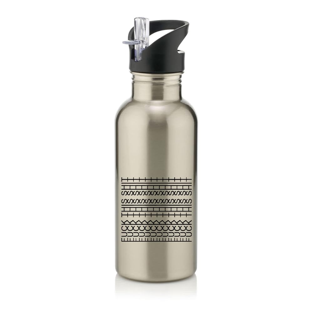 Giftme Hidden Message – “F*ck This Shit” Optical Illusion Design,Stainless Steel 600ml Water Bottle with Straw. (Silver)