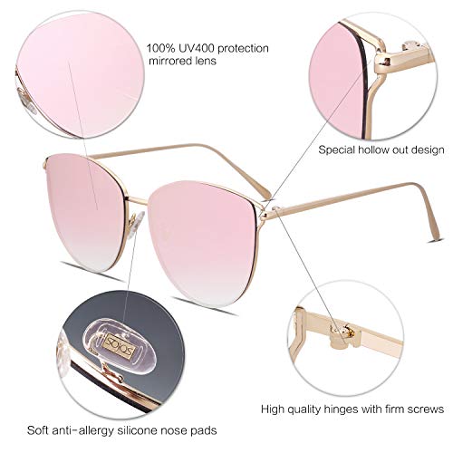 Sojos SJ1085C3 Mirrored Flat Lens Fashion Sunglasses thumb #4