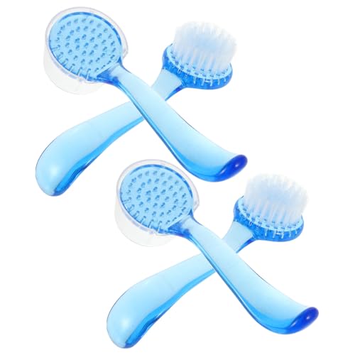 ibasenice 4 Piezas Cepillo de Limpieza Facial Manual de Plástico y Nylon con Diseño Spa para Exfoliar y Prevenir el Envejecimiento Cutáneo en Hombres y Mujeres Color Aleatorio