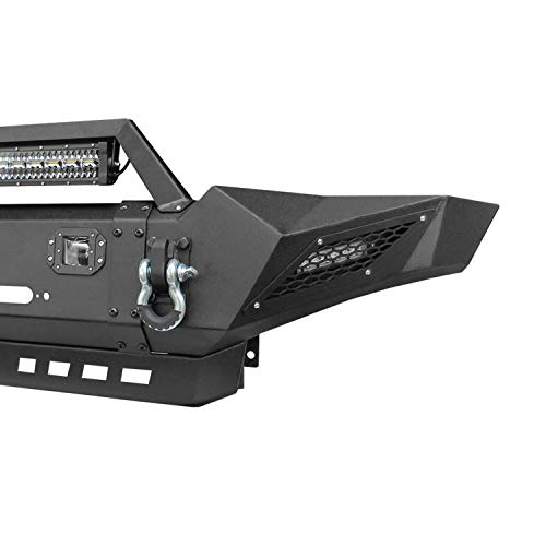 Ebestauto Tacoma Bumper Set Front Bumper With Winch Bracket + Tacoma Rear Bumper For 2005-2015 Tacoma Off-Road Textured Black Bumper (Not Fit Third Generation Tacoma) #TOP3