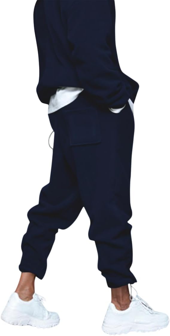 Mens 2 Piece Polar Fleece Tracksuits Hooded Sweatshirts and Sweatpants Casual Jogger Set