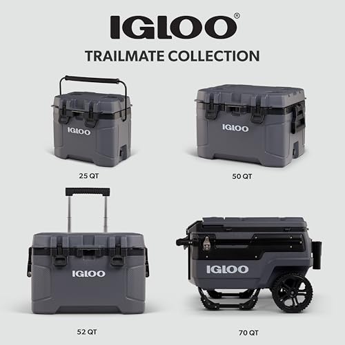 Igloo Trailmate Journey 70 Qt Roller Cooler, Carbonite - image 5