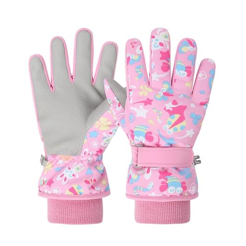 Handschuhe Kinder Winter Snow Skihandschuhe für 2-13 Jahre Mädchen Jungen PU Palme Wasserdicht Winddichte Warm Fleece Winterhandschuhe FahrradhandschuheThermohandschuhe Snowboard Skifahren Sports M