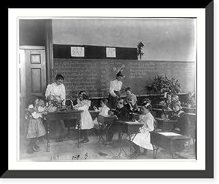 Historic Framed Print, [Washington, D.C. public schools, 1st Division - class studying thermometers], 17-7/8" x 21-7/8"