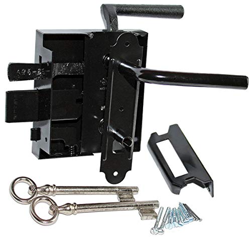 Aufschraubschloss Kastenschloss Stumpfdrückerschloss Knebeldrückerschloss (1, Links) Schwarz