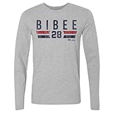 500 LEVEL Tanner Bibee Cleveland Font Long Sleeve Shirt (Heather Gray, Large)
