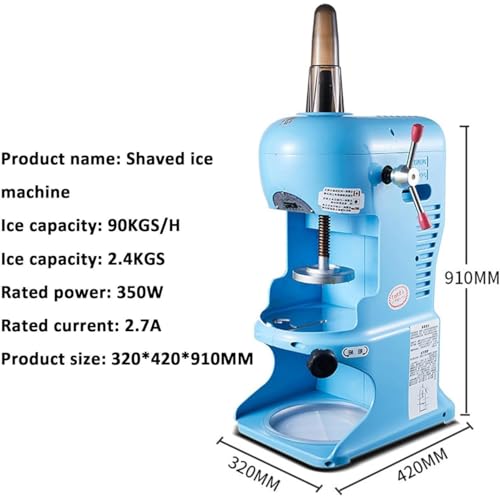 350W Elektrische Eismaschine, Eiscrusher/Schneekegel-Maker Mit Großer Kapazität, Einstellbare Feinheit, Ausbeute 90 Kg/H, Für Cocktails, Smoothies,Blue 3 350W Elektrische Eismaschine, Eiscrusher/Schneekegel-Maker Mit Großer Kapazität, Einstellbare Feinheit, Ausbeute 90 Kg/H, Für Cocktails, Smoothies,Blue