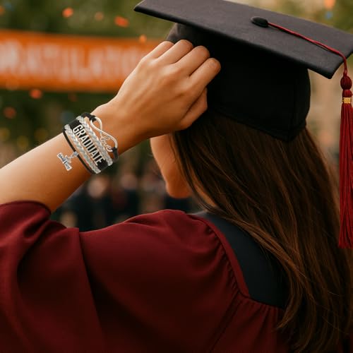 Image of Infinity Collection Graduation Bracelet Gift Graduate Jewelry for Her, Class of 2026 Keepsake, Adjustable Charm Bracelet for Women & Girls