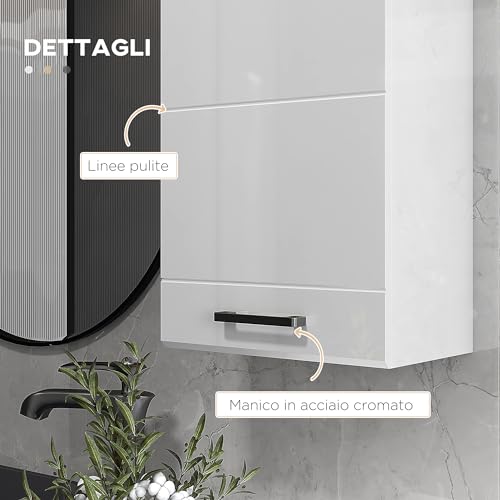 Kleankin Mobiletto Bagno in MDF a 3 Ripiani con