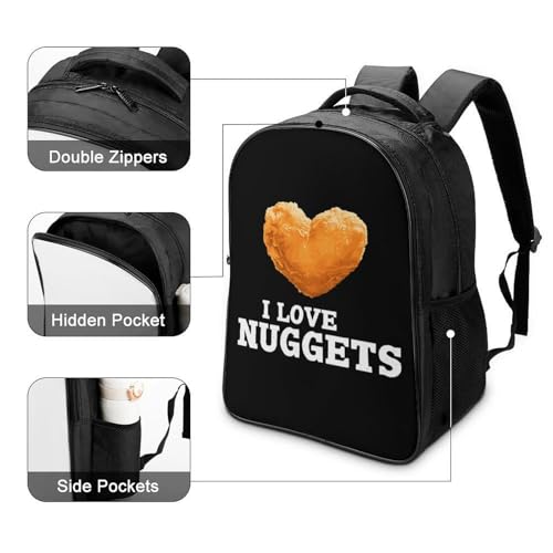 Funny Chicken Nugget Funny 16 Inch Backpack for Men Women Casual Daypack with 2 Compartment for Travel Work4