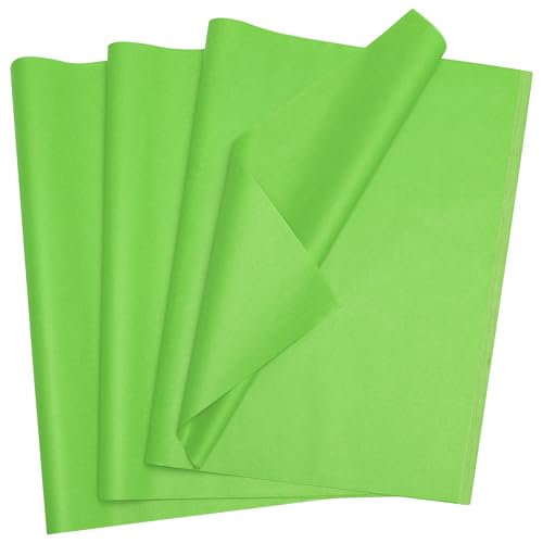 Image of Bobobag 100 Sheets Lime Green Tissue Paper, 20 inch x 14 inch Tissue Paper for Gift Bags, Bulk Gift Wrapping Tissue for DIY Crafts, Birthday, Christmas and Holiday Decor
