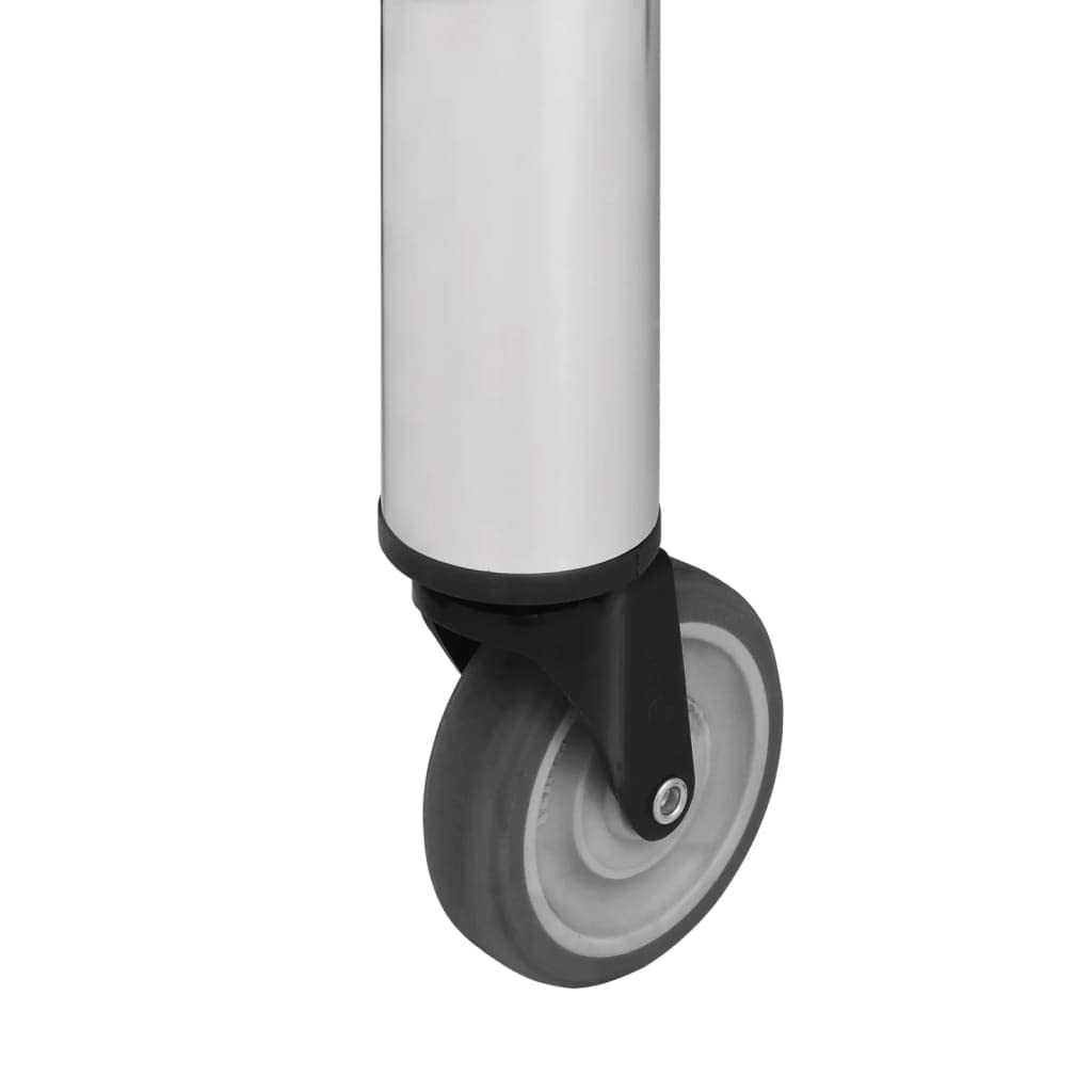 Tavolo da lavoro da cucina in acciaio inox, 100 x 60 x 85 cm, con ruote e ripiano, per ristoranti, catering, hotel, bistrot, attrezzatura professionale per preparazione e conservazione