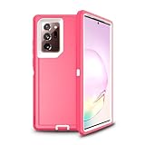 Anloes Case for Samsung Galaxy Note 20 Ultra 5G, Phone Case Heavy Duty Shockproof Rugged Defender Protective, 3 in 1 Bumper Cover(Without Built-in Screen Protector) (Pink)