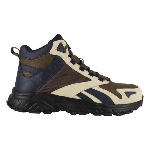 Reebok Work Men's Hyperium Work Retro Trail Hiker with Cushguard Composite Toe Boots Tan/Blue/Brown, 8.5 Wide