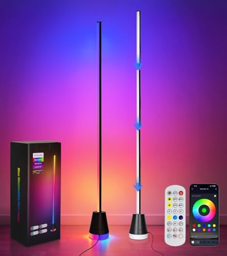 Smart RGB LED Corner Floor Lamp with App and Remote Control | 16 ...