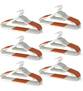 MLKJHHI 60 Pack Heavy Duty Plastic Hangers, Non Slip Clothes Hangers with Rubber Pads and 360° Ho...