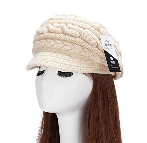 Magik Zyq Rabbit Wool Women Winter Baggy Beanie Knit Crochet Hat Girl Slouch Ski Cap (Beige) #TOP12