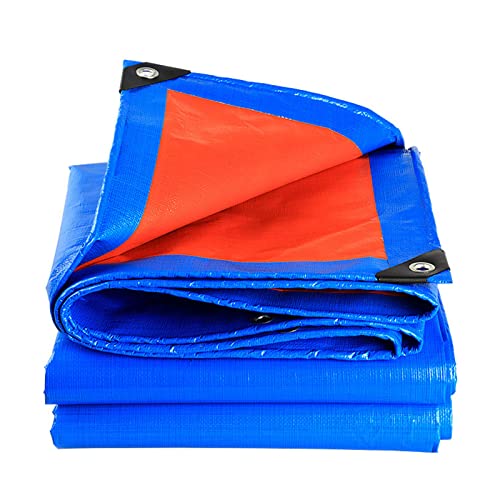 Outdoor-Plane Blaue, Camping-Plastikplane mit perforierter Witterungsbeständigkeit, leicht und einfach zu verstauen, für holzstapel LKW ​​anhainger Camping (10 x 10 ft) Cover